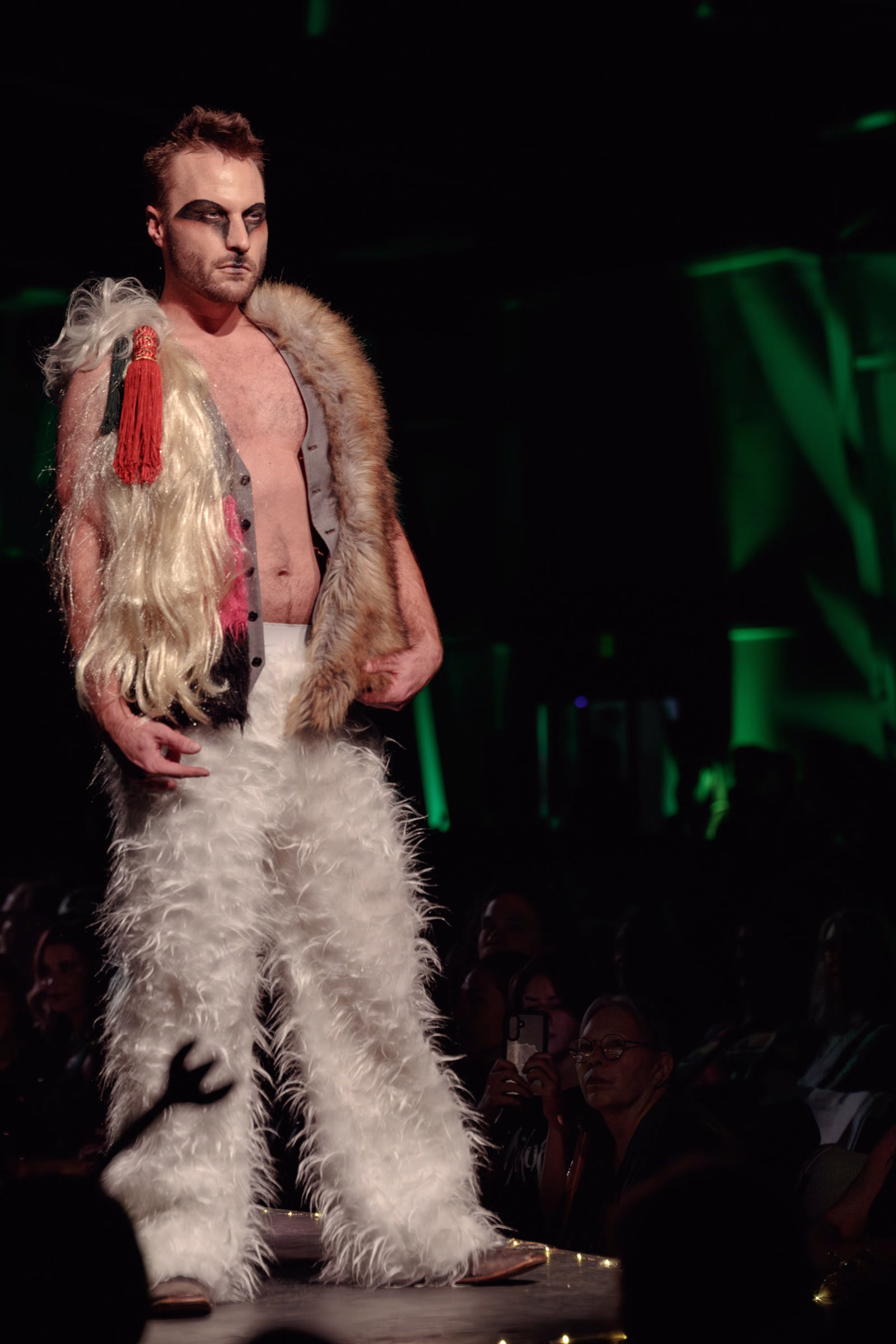 Model posing at the end of the runway during Beast Chikoko's Experimental Fashion Show, Oct 2025.