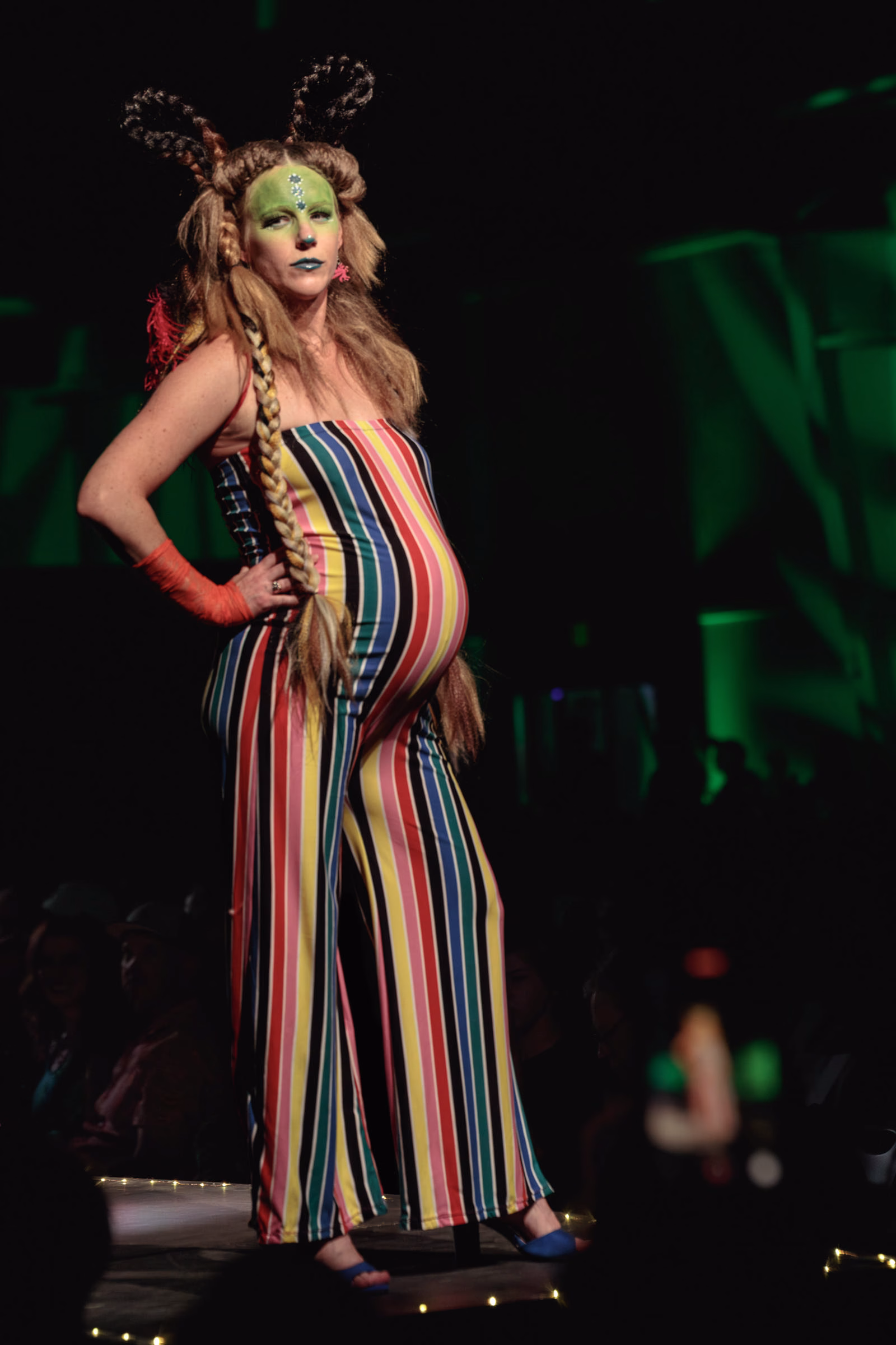 Model posing at the end of the runway during Beast Chikoko's Experimental Fashion Show, Oct 2025.